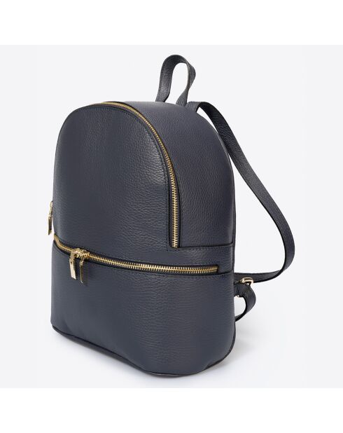 Blauer Margot Lederrucksack - 24x12x30 cm