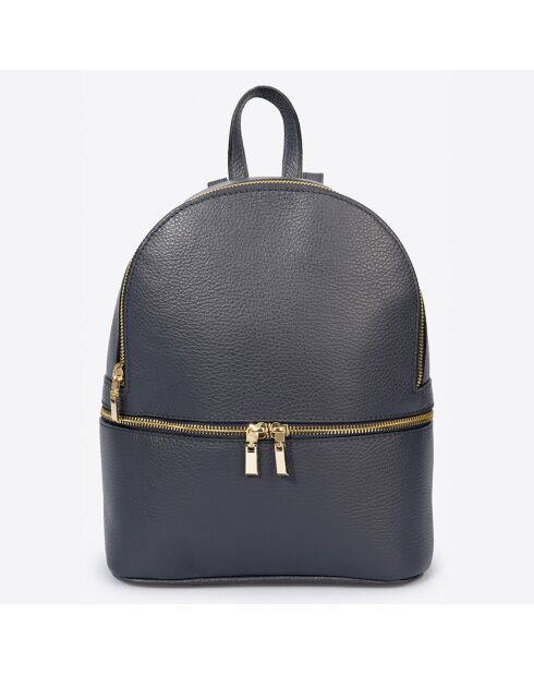 Blauer Margot Lederrucksack - 24x12x30 cm