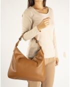 Sac porté épaule en Cuir cognac - 38x4x27 cm