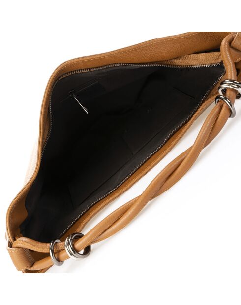 Sac porté épaule en Cuir cognac - 38x4x27 cm