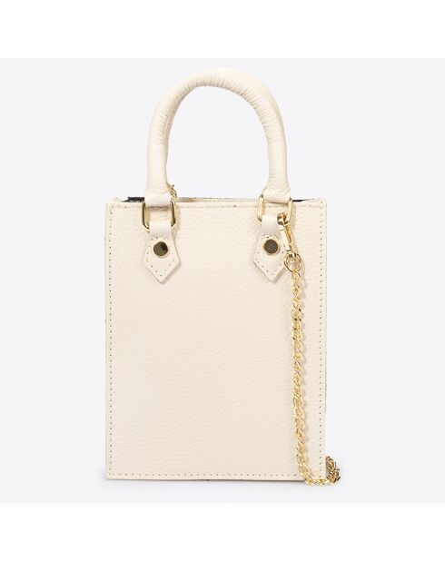 Sac à main en Cuir Nova beige - 14.5x5.5x18.5 cm