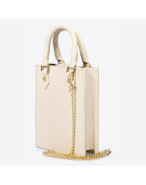 Sac à main en Cuir Nova beige - 14.5x5.5x18.5 cm