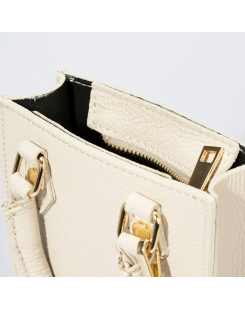 Sac à main en Cuir Nova beige - 14.5x5.5x18.5 cm