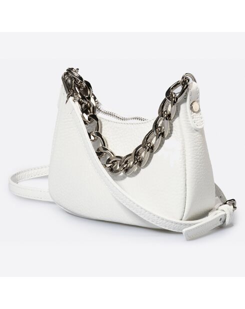 Sac bandoulière en Cuir Mia blanc - 18x5x10 cm