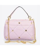 Sac à main en Cuir Kylie rose - 26x8x18 cm