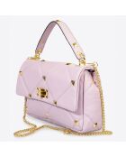 Sac à main en Cuir Kylie rose - 26x8x18 cm