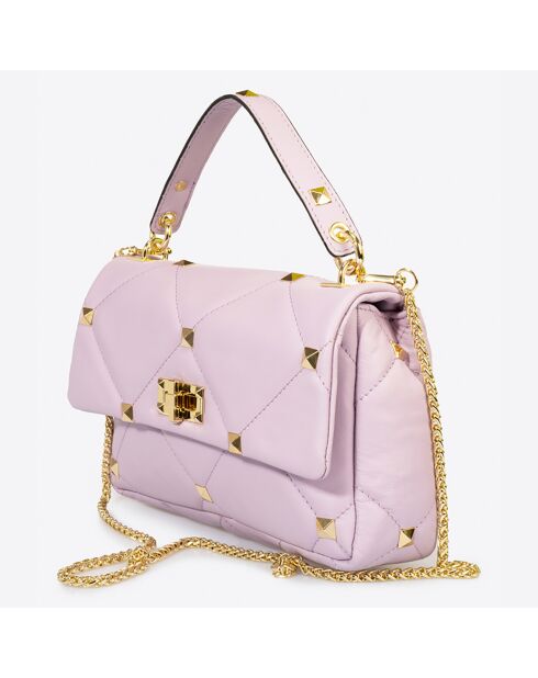 Sac à main en Cuir Kylie rose - 26x8x18 cm