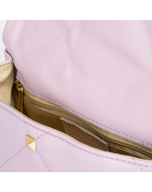 Sac à main en Cuir Kylie rose - 26x8x18 cm