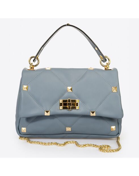 Sac à main en Cuir Kylie bleu - 26x8x18 cm