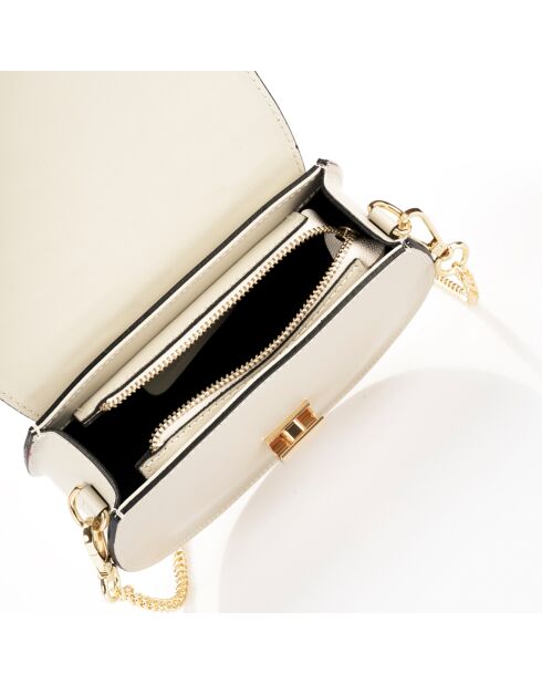 Sac bandoulière en Cuir Carolyn blanc cassé - 21x7x19 cm