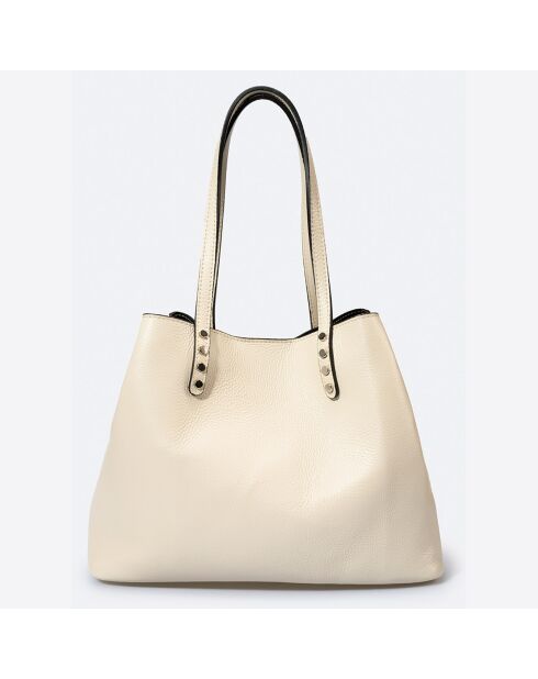 Sonia beige leren schoudertas - 39x20x29 cm