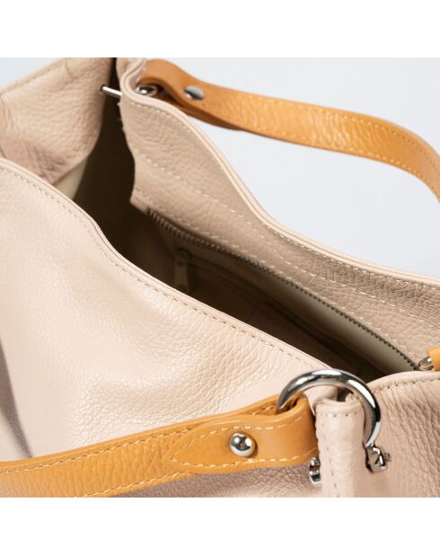 Sac à main en Cuir Azalea rose poudré - 33x16x28 cm