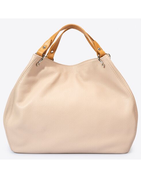 Sac à main en Cuir Azalea rose poudré - 33x16x28 cm