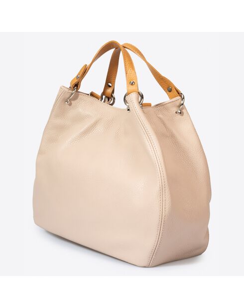 Sac à main en Cuir Azalea rose poudré - 33x16x28 cm