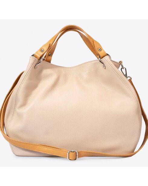 Sac à main en Cuir Azalea rose poudré - 33x16x28 cm