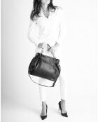 Sac à main en Cuir Helen bleu - 33x16x28 cm