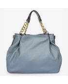 Sac à main en Cuir Helen bleu - 33x16x28 cm