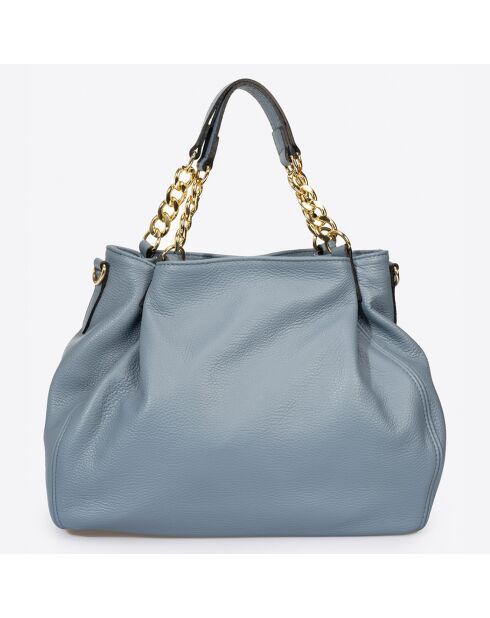 Sac à main en Cuir Helen bleu - 33x16x28 cm