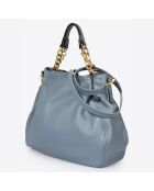 Sac à main en Cuir Helen bleu - 33x16x28 cm