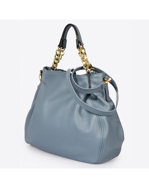 Sac à main en Cuir Helen bleu - 33x16x28 cm