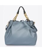 Sac à main en Cuir Helen bleu - 33x16x28 cm