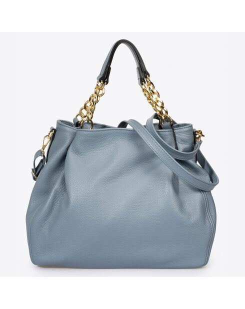 Sac à main en Cuir Helen bleu - 33x16x28 cm