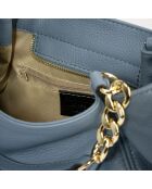 Sac à main en Cuir Helen bleu - 33x16x28 cm