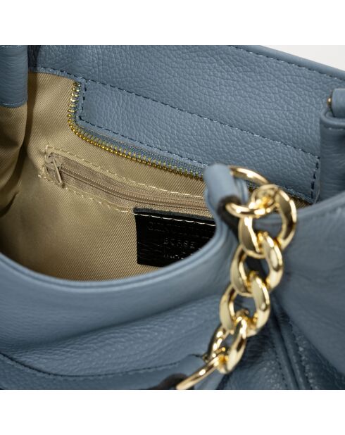 Sac à main en Cuir Helen bleu - 33x16x28 cm