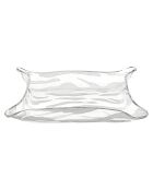 Plateau rectangulaire Drappeggi transparent - 20x15x3.5 cm