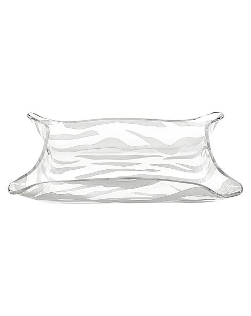 Plateau rectangulaire Drappeggi transparent - 20x15x3.5 cm