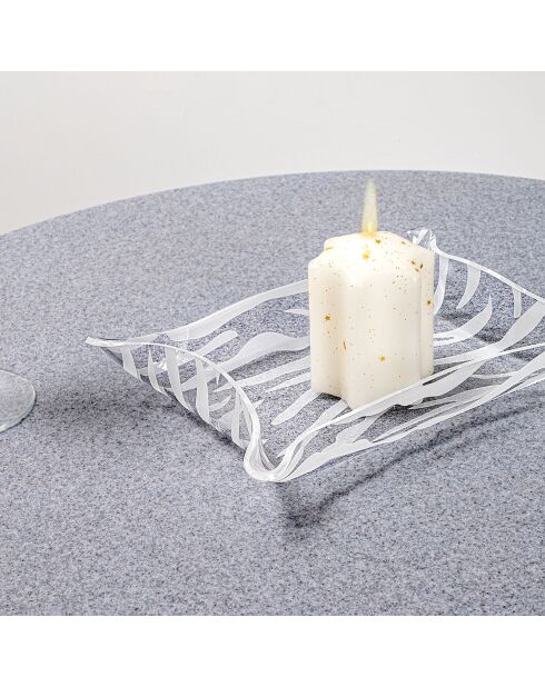 Plateau rectangulaire Drappeggi transparent - 20x15x3.5 cm