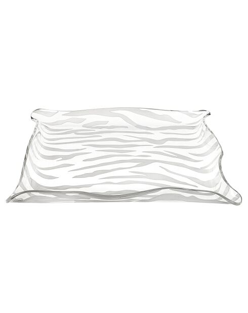 Plateau carré Drappeggi transparent - 23x23x3 cm