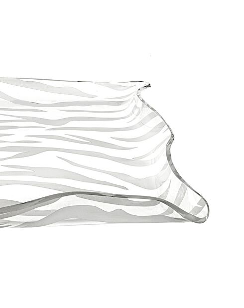 Plateau carré Drappeggi transparent - 23x23x3 cm