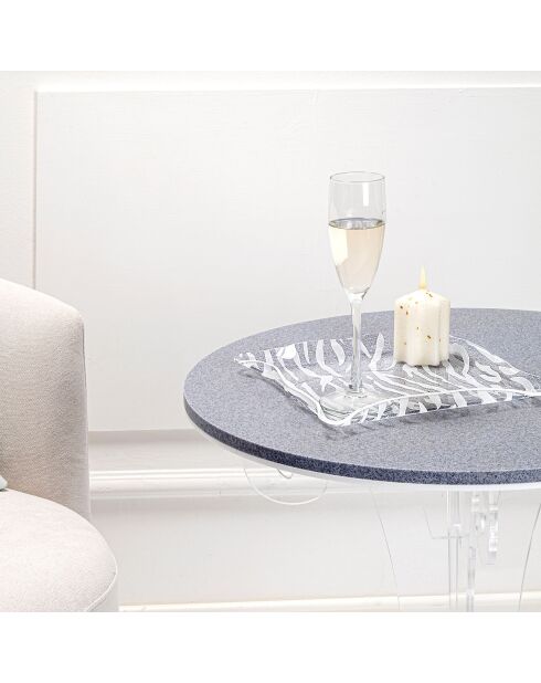 Vassoio quadrato trasparente Drappeggi - 23x23x3 cm