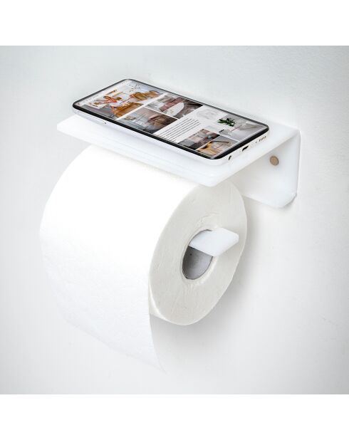 Porte-papier toilette Clio blanc - 15x11x6.5 cm