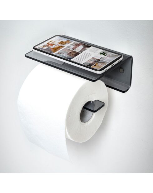 Porte-papier toilette Clio fumé - 15x11x6.5 cm