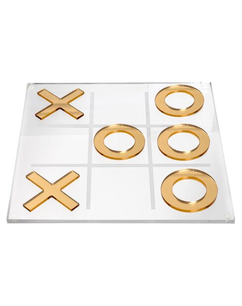 Jeu de TicTacToe Décoratif Fila transparent/doré - 29.5x29.5x3.5 cm