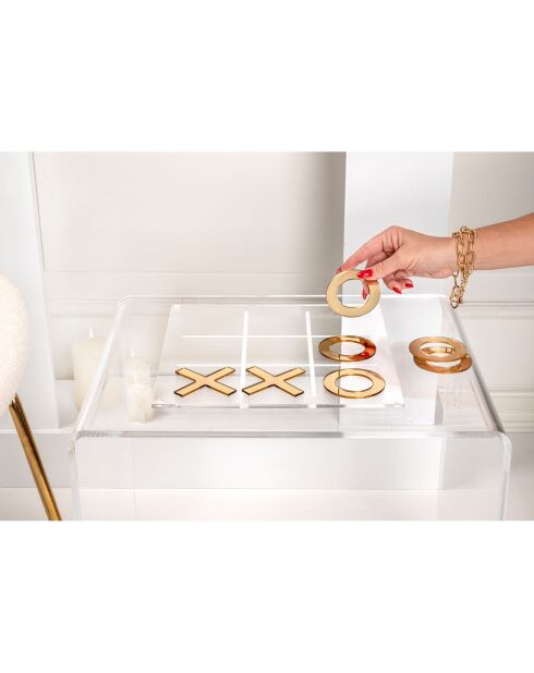 Jeu de TicTacToe Décoratif Fila transparent/doré - 29.5x29.5x3.5 cm