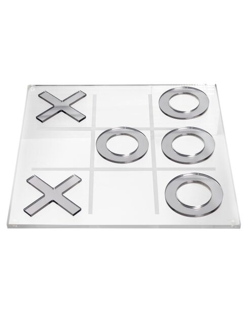 Jeu de TicTacToe Décoratif Fila transparent/argenté - 29.5x29.5x3.5 cm
