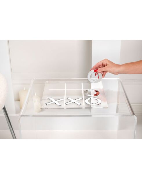 Jeu de TicTacToe Décoratif Fila transparent/argenté - 29.5x29.5x3.5 cm