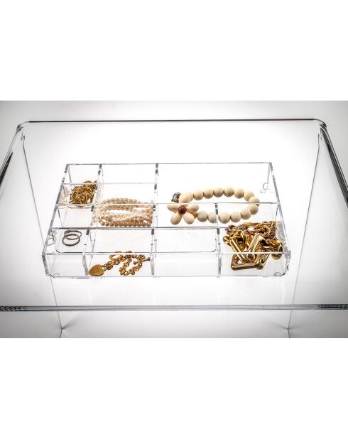 Boite de rangement Violet transparente - 26.5x17.5x4.5 cm