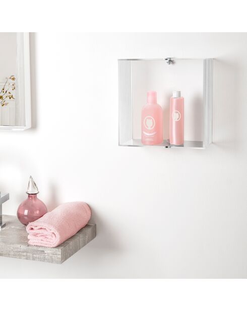 Cube mural Clio drappée transparent - 30x15x30 cm