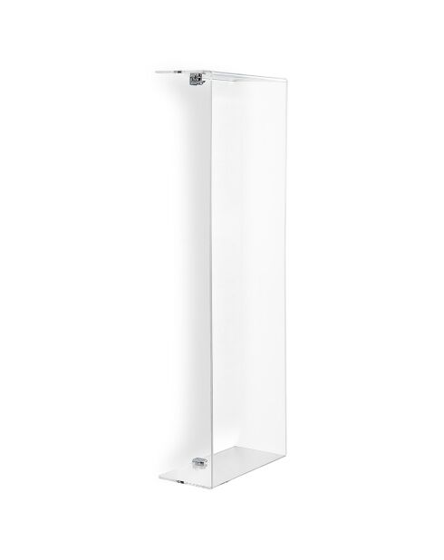 Porte-serviettes vertical mural Clio transparent - 25x13x76 cm