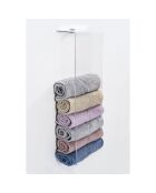 Porte-serviettes vertical mural Clio transparent - 25x13x76 cm