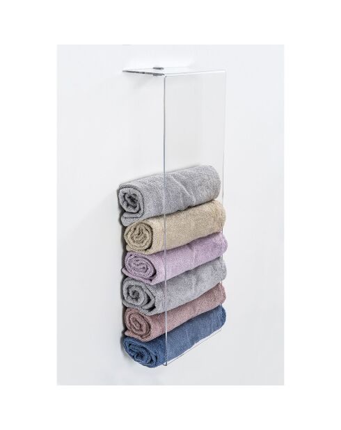 Porte-serviettes vertical mural Clio transparent - 25x13x76 cm