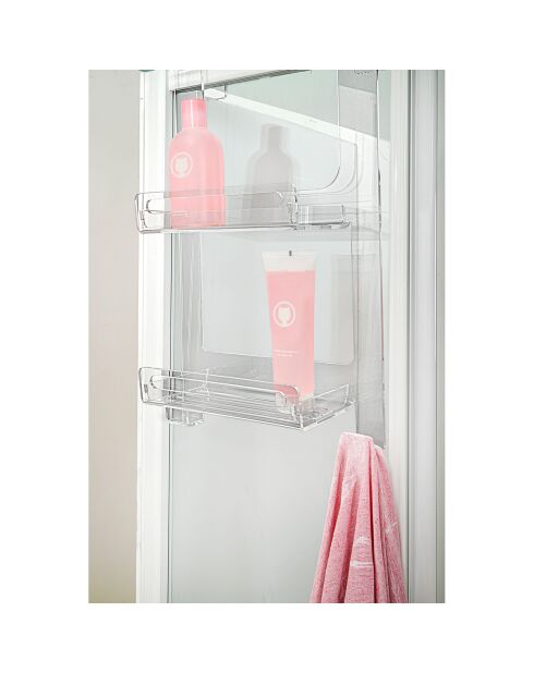 Estantería de ducha suspendida Clio transparente - 33x56x19 cm