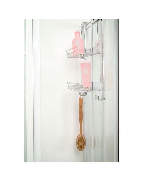Etagère de douche à supsendre Clio transparente - 33x56x19 cm