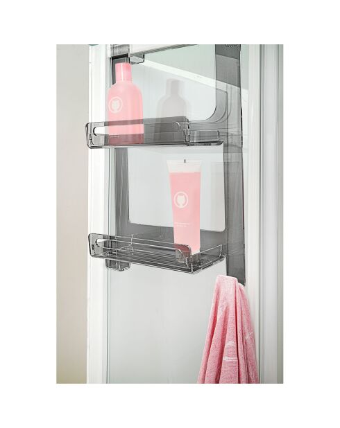 Estantería de ducha suspendida Clio ahumada - 33x56x19 cm