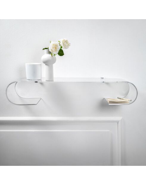 Console murale Curvy transparente - 88x24.5x16 cm