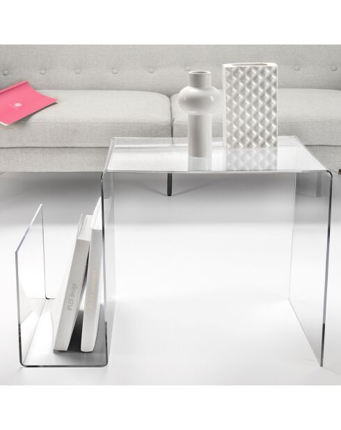Table basse S transparente - 70x44x50 cm